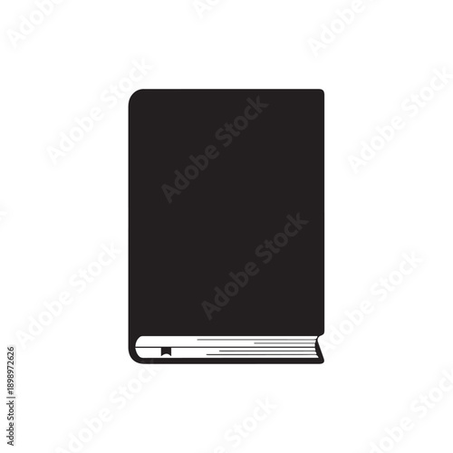 Closed black notebook with a visible white edge and compact design.