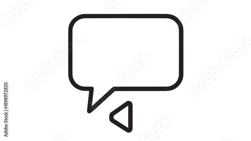 Minimalist speech bubble icon representing communication and dialogue concept.