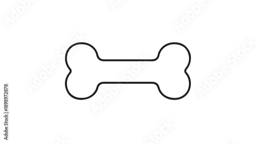Minimalist bone silhouette icon for pets and veterinary branding.