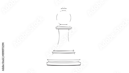 Transparent Glass King Chess Piece Rendered as Minimal Line Art.