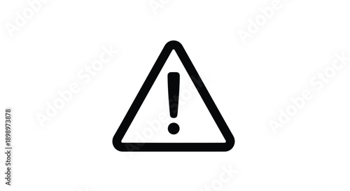 Simple black and white warning sign with an exclamation point inside