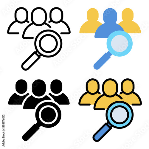 Human resources icon set collection � Complete Icon Collection of Business Concepts � Flat, Outline, Solid, Colored