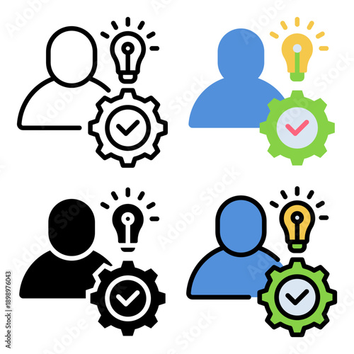 Competencies icon set collection � Complete Icon Collection of Business Concepts � Flat, Outline, Solid, Colored