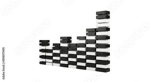 Abstract Bar Chart of Black and White Blocks