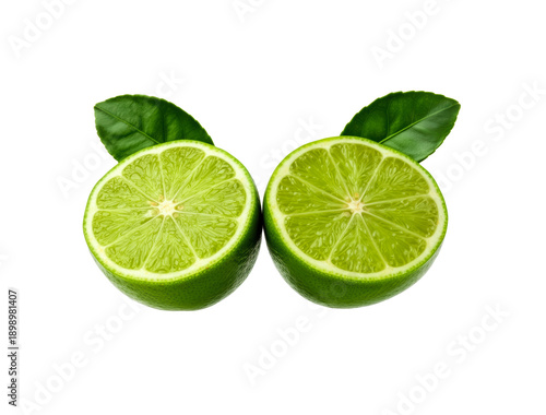 Vibrant halved lime with fresh green leaves centered on black background, symbolizing zest, health and natural vitality