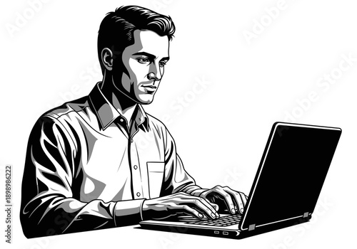 Man working on a laptop computer 1.