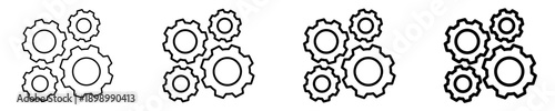 Gear Mechanism  Icon Set Different Style Collection