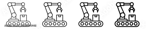 Automated Machine  Icon Set Different Style Collection