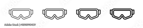 Safety Goggles  Icon Set Different Style Collection