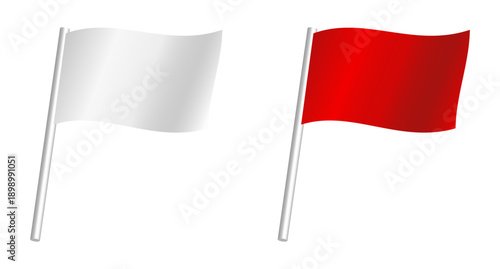 白い旗と赤い旗