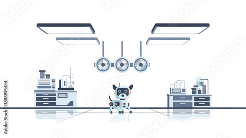 Futuristic pet robot in modern laboratory setting with advanced