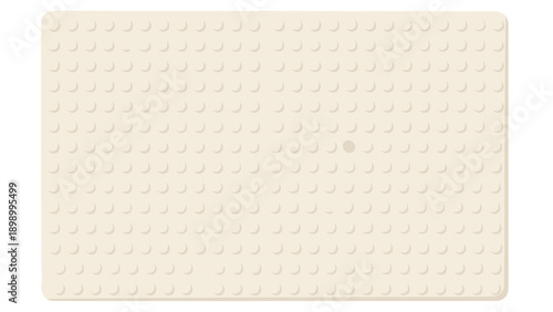 Minimalist beige building block baseplate on white background for