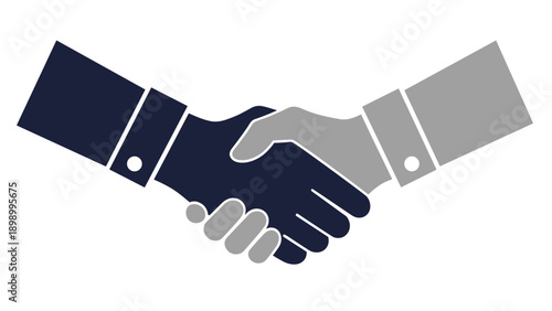 Business collaboration concept: simplistic two-color handshake icon