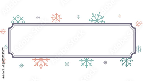 Elegant winter banner with decorative snowflakes and frame
