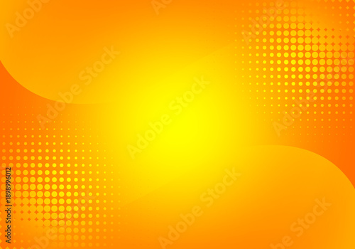  Bright yellow and orange abstract background with smooth gradient and halftone dot pattern. 