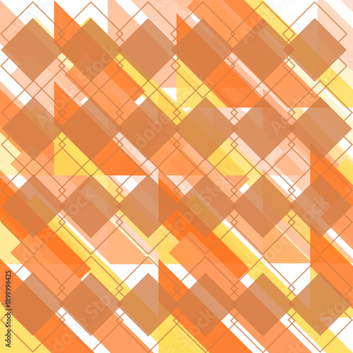 Abstract Orange Geometric Diamond Pattern Background