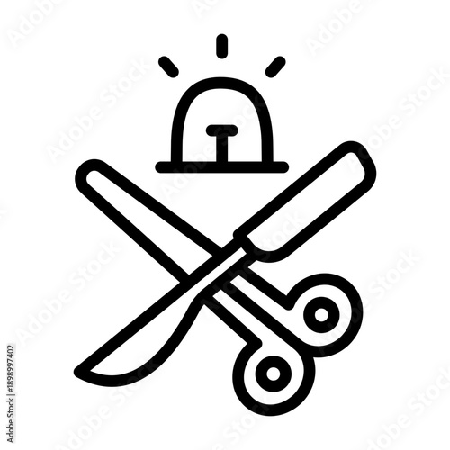 Emergency Surgery Icon - Black Outline