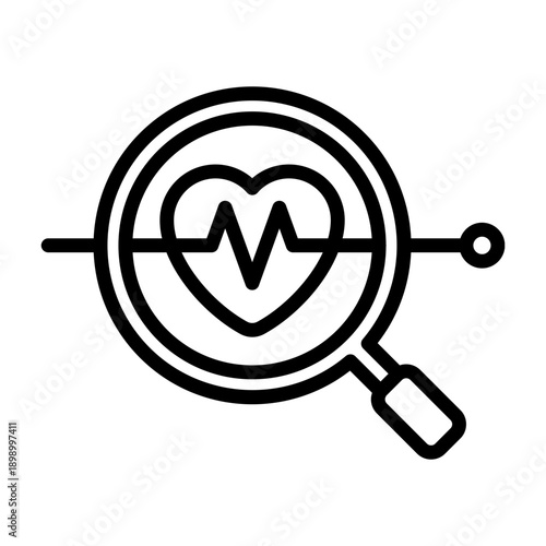 Health Monitoring Icon - Black Outline