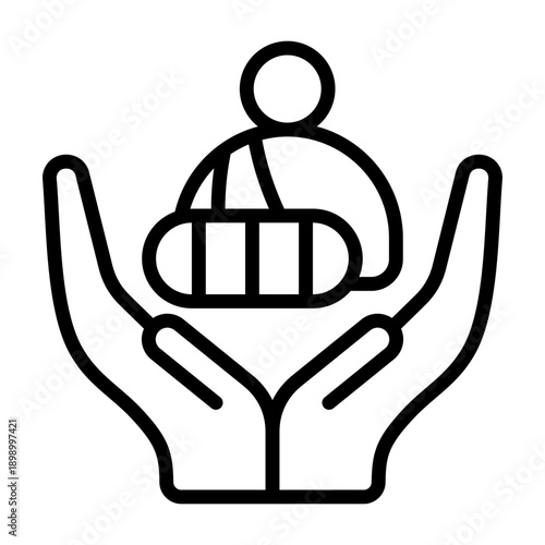 Trauma Care Icon - Black Outline