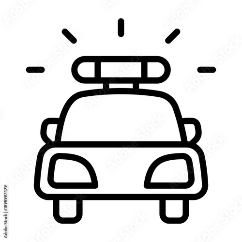 Security Patrol Icon - Black Outline