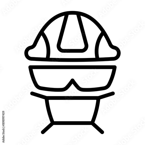 Protective Gear Icon - Black Outline