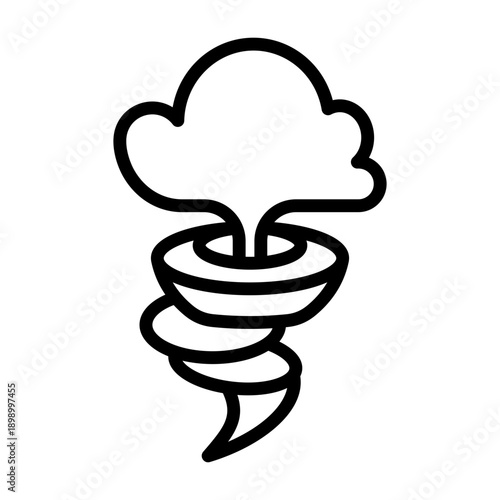 Tornado Icon - Black Outline