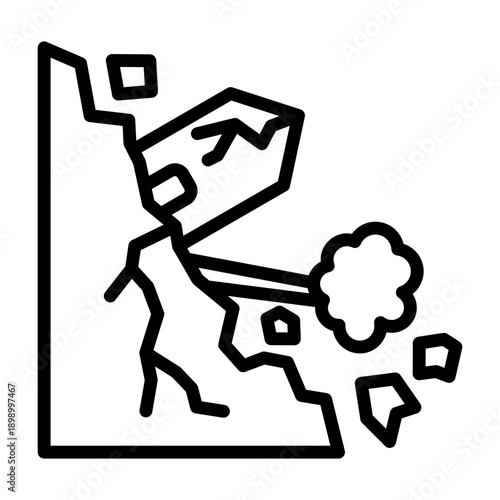 Landslide Icon - Black Outline