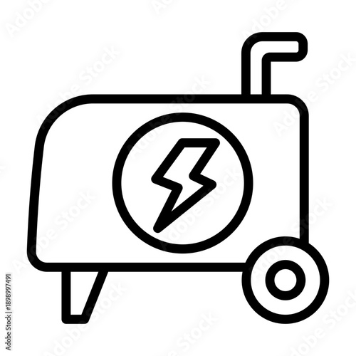 Portable Generator Icon - Black Outline