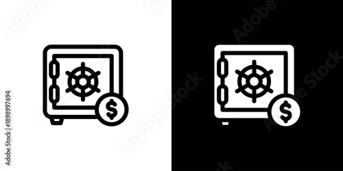 Safety Box icon concept with flat Black White Background. Vector illustration.
