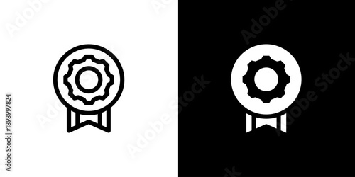 Award icon concept with flat Black White Background. Vector illustration.