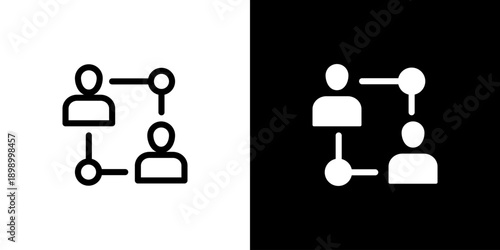 Relationship icon concept with flat Black White Background. Vector illustration.