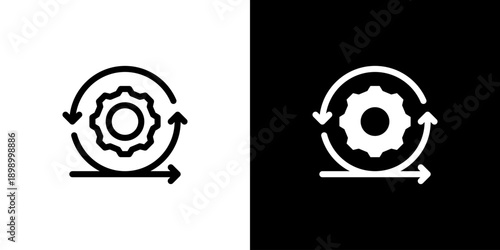 Agile icon concept with flat Black White Background. Vector illustration.