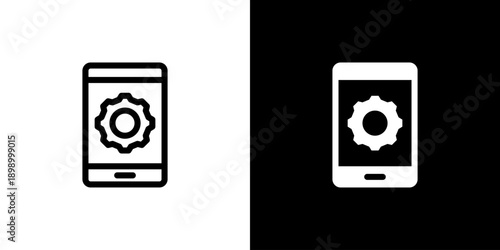 Management Service icon concept with flat Black White Background. Vector illustration.