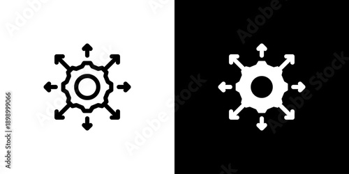 Decision icon concept with flat Black White Background. Vector illustration.