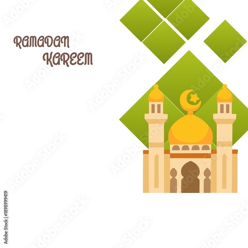 ramadan kareem, ramadhan, idul fitri, eid, mosque, mosque, illustration, islamic, sayings, greetings, fasting, holy month, ketupat, islamic ornaments, celebration ,vector illustration of a house