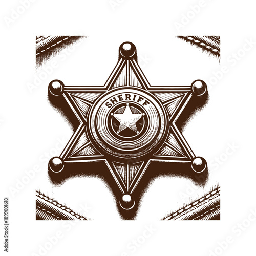  Sheriff badge icon with star symbol