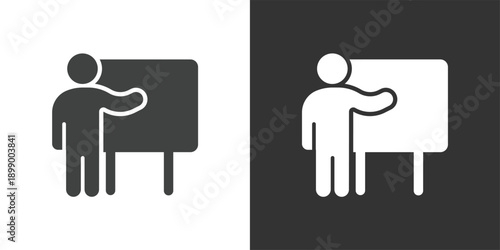 Individual Presentation icon. Solid glyph series icon
