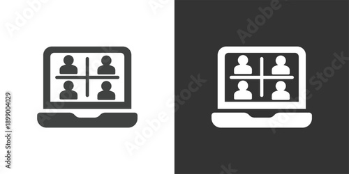 Video Conference icon. Solid glyph series icon