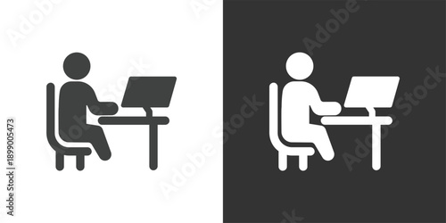 Independent Work icon. Solid glyph series icon