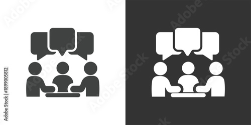 Team Collaboration icon. Solid glyph series icon