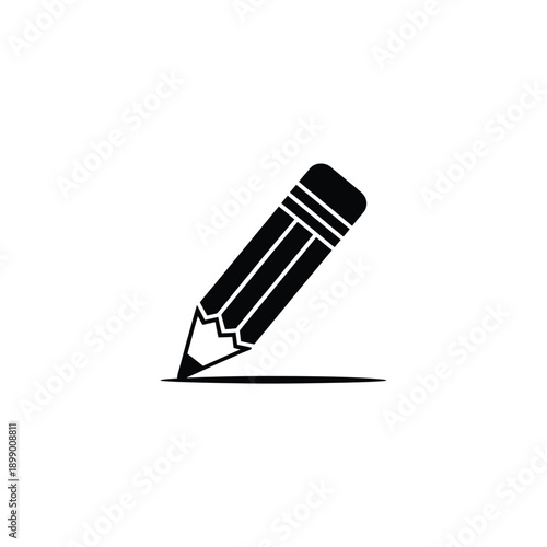 Black pencil with sharp tip on white background writing