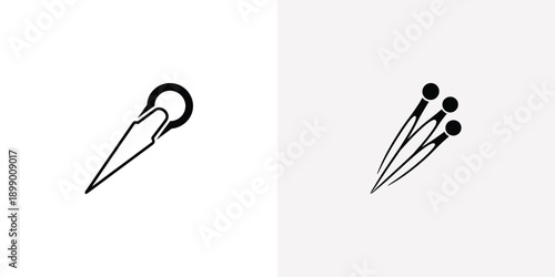 Distinct monochrome icons show a single cotter pin and a group of three pins pointing downwards