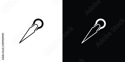 Simple black and white icons of a metal cotter pin or split pin fastener component