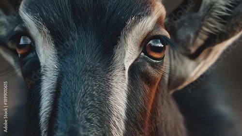 Sable antelope close-up, animal portrait, wildlife