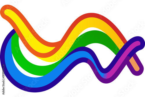 A colorful rainbow wave design on a white background, symbolizing diversity and inclusivity