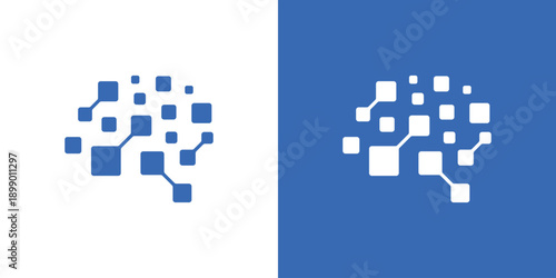 Dual meaning logo combining a brain and digital connection elements, symbolizing intelligence, neural networks, data-driven insight, and advanced digital or AI solutions.