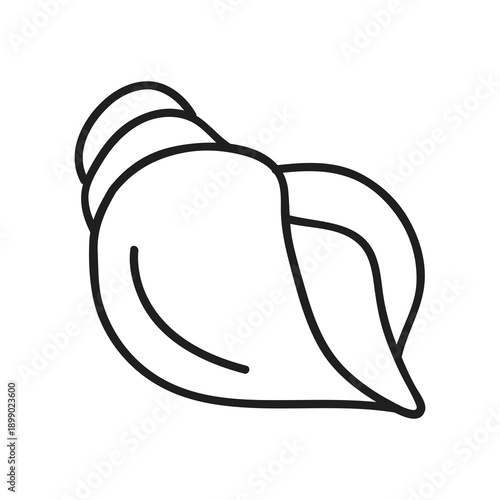 Cartoon Conch Shell Illustration, Conch Shell Icon Vector, Spiral Conch Shell Icon..eps