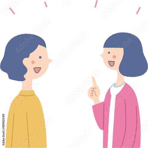 話をしている女性二人