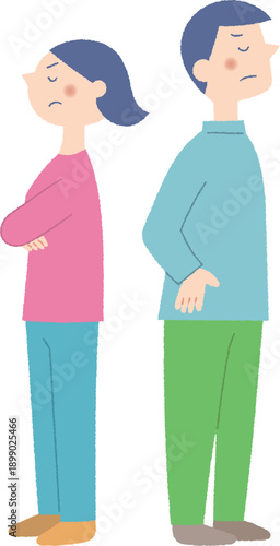 喧嘩をする若い男女