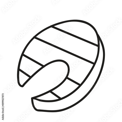 Fish Fillet Icon Vector Illustration, Fish Meat Cut Icon Outline Style, Fish Slice Icon Seafood Symbol..eps